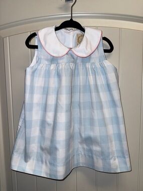 TBBC Blue and White Gingham Girls' Peter Pan Collar Dress
